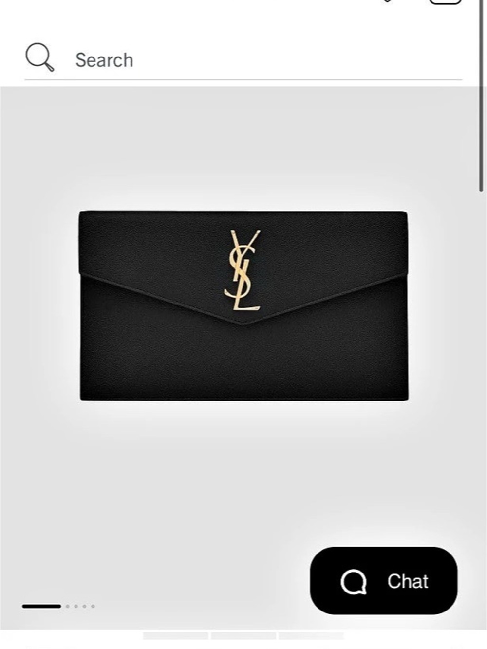 Saint Laurent Uptown Pouch in Grain De Poudre Embossed Leather Envelope Clutch